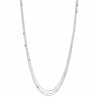 Oxzen ασημένιο κολιέ τριπλή μακριά αλυσίδα
