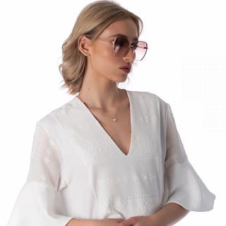 Oxzen ασημένιο κολιέ καρδιά με φίλντισι