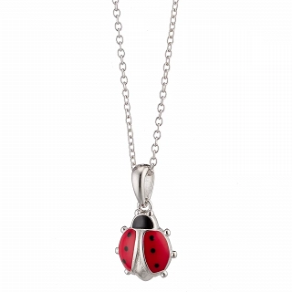 Oxzen κολιέ ασημένιο επιπλατινωμένο παιδικό-εφηβικό πασχαλίτσα