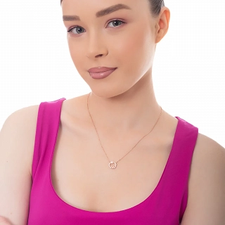 Oxzen ασημένιο κολιέ στεφανάκι με πεταλούδα