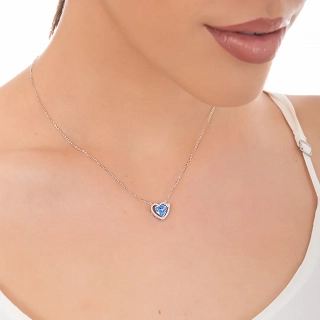 Oxzen ασημένιο κολιέ καρδούλα