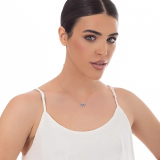 Oxzen ασημένιο κολιέ καρδούλα