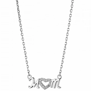 Oxzen ασημένιο κολιέ MOM