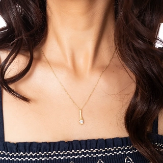 Oxzen γυναικείο κολιέ ασημένιο με ματ επιχρύσωση χειροποίητο