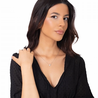 Oxzen γυναικείο κολιέ ασημένιο διπλή καρδιά