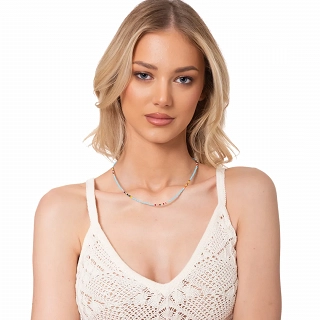 Oxzen ασημένιο κολιέ με τυρκουάζ και πολύχρωμες πέτρες