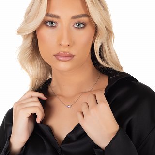 Oxzen ασημένιο κολιέ με καρδούλες