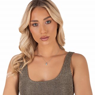 Oxzen ασημένιο κολιέ τετράγωνο μονόπετρο με ζιργκόν