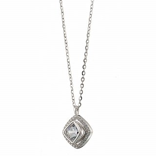 Oxzen ασημένιο κολιέ με ζιργκόν