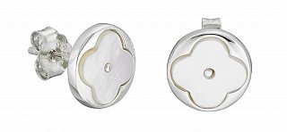 Oxzen σκουλαρίκια καρφωτά ασημένια με φίλντισι