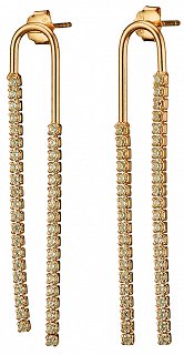 Oxzen σκουλαρίκια κρεμαστά ασημένια διπλά με πέτρες ζιργκόν