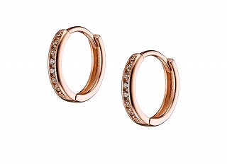 Oxzen σκουλαρίκια κρικάκια μικρά ασημένια με πέτρες ζιργκόν