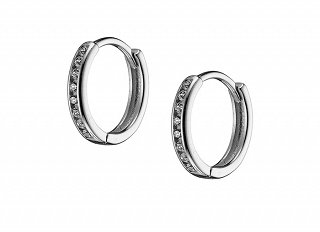 Oxzen σκουλαρίκια κρικάκια μικρά ασημένια με πέτρες ζιργκόν