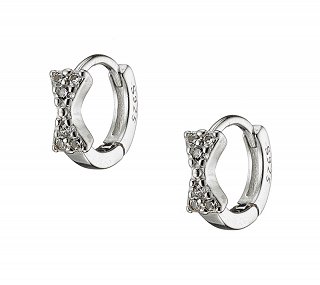 Oxzen σκουλαρίκια κρικάκια μικρά ασημένια με φιογκάκι