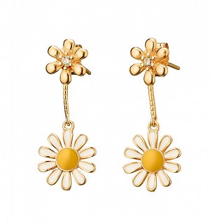 Oxzen σκουλαρίκια κρεμαστά ασημένια μαργαρίτα