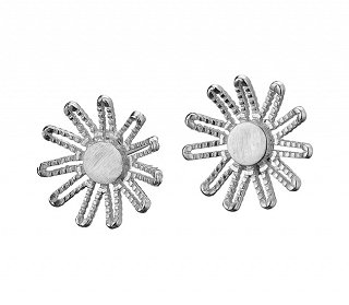 Oxzen σκουλαρίκια καρφωτά ασημένια μαργαρίτα