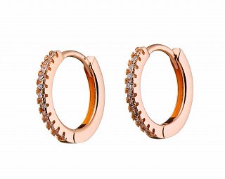 Oxzen σκουλαρίκια κρικάκια μικρά ασημένια με πέτρες ζιργκόν