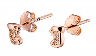 Oxzen σκουλαρίκια καρφωτά ασημένια χριστουγεννιάτικη μπότα