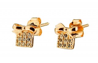 Oxzen σκουλαρίκια καρφωτά ασημένια χριστουγεννιάτικο κουτάκι δώρου με πέτρες ζιργκόν