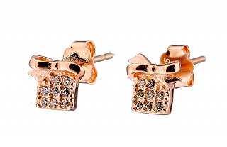 Oxzen σκουλαρίκια καρφωτά ασημένια χριστουγεννιάτικο κουτάκι δώρου με πέτρες ζιργκόν