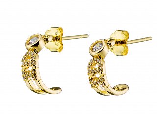 Oxzen σκουλαρίκια κρικάκια μικρά ασημένια με πέτρες ζιργκόν