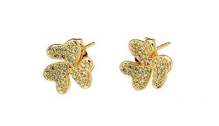 Oxzen σκουλαρίκια καρφωτά ασημένια λουλούδι με ζιργκόν