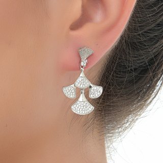 Oxzen σκουλαρίκια κρεμαστά ασημένια chandelier