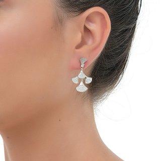 Oxzen σκουλαρίκια κρεμαστά ασημένια chandelier