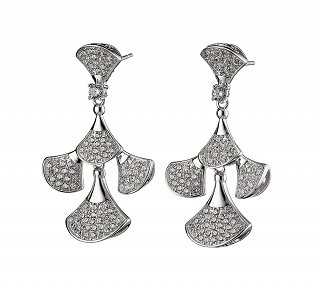 Oxzen σκουλαρίκια κρεμαστά ασημένια chandelier