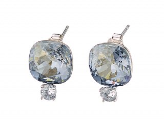 Oxzen σκουλαρίκια καρφωτά ασημένια με γαλάζια πέτρα ζιργκόν