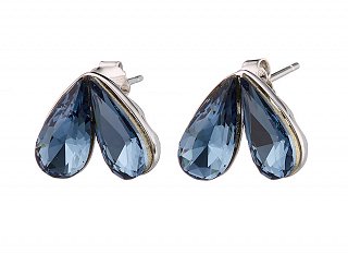 Oxzen σκουλαρίκια καρφωτά ασημένια με πέτρα κρύσταλλο cz