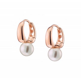 Oxzen σκουλαρίκια κρικάκια μικρά ασημένια με πέρλα