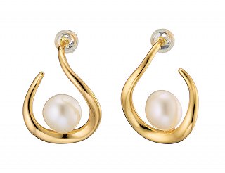 Oxzen σκουλαρίκια κρεμαστά ασημένια χειροποίητα με πέρλα Majorica