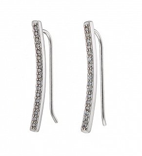 Oxzen σκουλαρίκι ασημένιο ear climber με πέτρες ζιργκόν