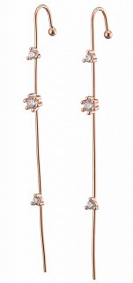 Oxzen σκουλαρίκι ασημένιο ear climber με πέτρες ζιργκόν