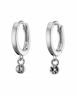 Oxzen κρικάκια ασημένια με κρεμαστό ζιργκόν για δεύτερη τρύπα