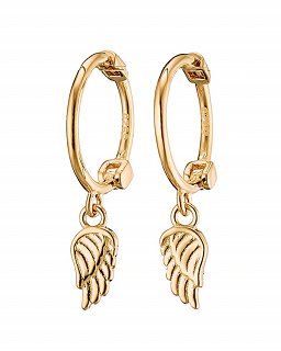 Oxzen κρικάκια ασημένια με κρεμαστό φτερό για δεύτερη τρύπα