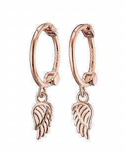 Oxzen κρικάκια ασημένια με κρεμαστό φτερό για δεύτερη τρύπα