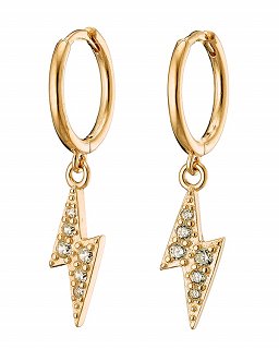 Oxzen σκουλαρίκια κρικάκια μικρά ασημένια κρεμαστός κεραυνός με ζιργκόν