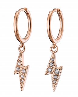 Oxzen σκουλαρίκια κρικάκια μικρά ασημένια κρεμαστός κεραυνός με ζιργκόν