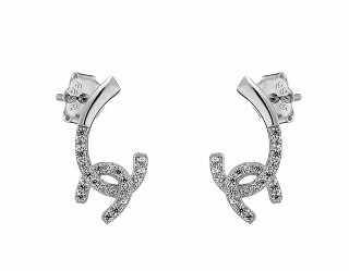 Oxzen σκουλαρίκια καρφωτά ασημένια με πέτρες ζιργκόν