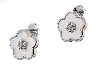 Oxzen σκουλαρίκια καρφωτά ασημένια λουλούδι με οπάλιο