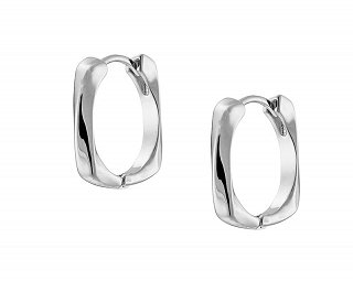 Oxzen σκουλαρίκια κρικάκια μικρά ασημένια τετραγωνισμένα