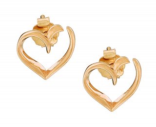 Oxzen σκουλαρίκια καρφωτά ασημένια καρδιά