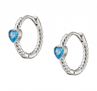 Oxzen σκουλαρίκια κρικάκια μικρά ασημένια με καρδιά