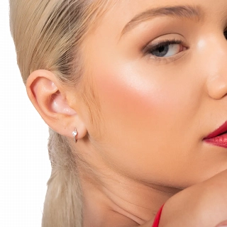 Oxzen σκουλαρίκια κρικάκια μικρά ασημένια με καρδιά