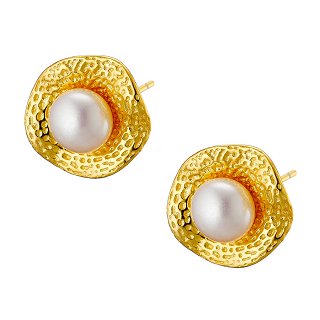 Oxzen σκουλαρίκια καρφωτά ασημένια χειροποίητα με πέρλα