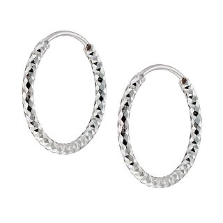 Oxzen σκουλαρίκια κρίκοι ασημένιοι διαμανταρισμένοι 20 mm