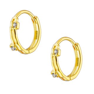 Oxzen σκουλαρίκια κρικάκια μικρά ασημένια 12 mm με ζιργκόν