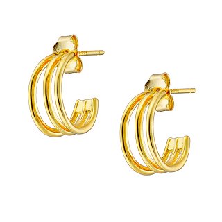 Oxzen σκουλαρίκια κρικάκια μικρά ασημένια τριπλά